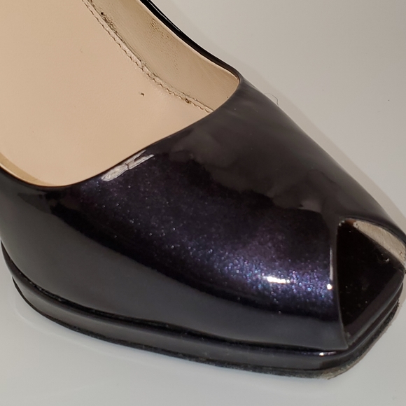 Prada Black/ Dark Purple Metallic SZ 38 - Picture 2 of 10